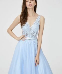 Angela & Alison - 81133 Sleeveless V-neck Embellished Ballgown Formal Gowns