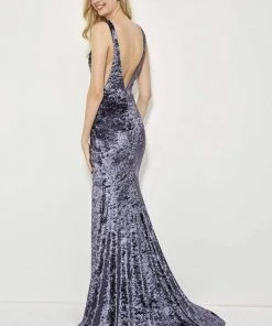 Formal Gowns Angela & Alison - 81141 Deep Neckline And Sides Mermaid Gown