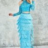 Formal Gowns Angela & Alison - 971135 Two Piece Beaded Fringe Long Dress