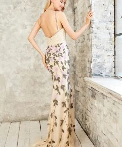 Angela & Alison - 971138 Halter Neck Floral Evening Gown Formal Gowns 7 Angela & Alison - 971138 Halter Neck Floral Evening Gown Formal Gowns