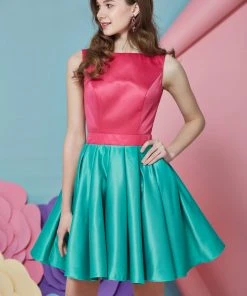 Angela & Alison Bateau Neck A-line Dress 62003 Cocktail Dresses