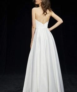 Formal Gowns Angela & Alison High Halter Neckline A-line Gown 81149 - 1 Pc Ivory In Size 8 Available