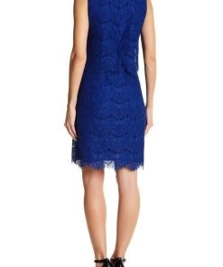 Anne Klein - 10629662 Sleeveless Popover Scalloped Lace Crepe Dress 15 Anne Klein - 10629662 Sleeveless Popover Scalloped Lace Crepe Dress