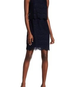Anne Klein - 10629662 Sleeveless Popover Scalloped Lace Crepe Dress 17 Anne Klein - 10629662 Sleeveless Popover Scalloped Lace Crepe Dress