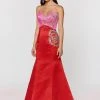 Ashley Lauren - 1076 Beaded Mermaid Rosette Evening Dress Formal Gowns