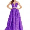 Formal Gowns Ashley Lauren - 1269 Brocade Ball Gown With Beaded Belt 2 Formal Gowns Ashley Lauren - 1269 Brocade Ball Gown With Beaded Belt