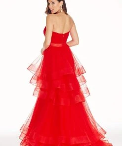 Ashley Lauren - 1293 Strapless Layered Tulle A-line Dress Formal Gowns