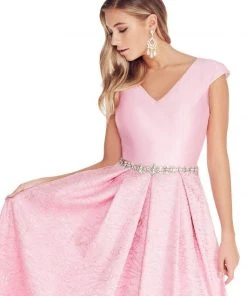 Formal Gowns Ashley Lauren - 1306 Brocade Ball Gown With Beaded Belt