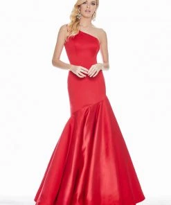 Ashley Lauren - 1330 One Shoulder Satin Mermaid Dress
