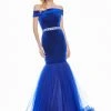 Formal Gowns Ashley Lauren - 1342 Off-Shoulder Velvet Mermaid Evening Gown