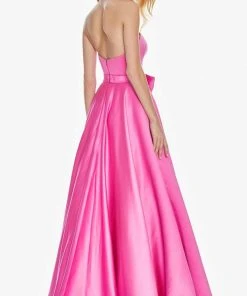 Ashley Lauren - 1367 Strapless Oversized Bow Satin A-Line Gown Formal Gowns