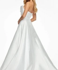 Formal Gowns Ashley Lauren - Bow Accent Mikado Ballgown 11097 - 1 Pc Dark Emerald In Size 12 Available