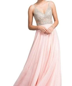 Aspeed Design - Beaded Bodice A-Line Gown L2055 - 2 Pc Black In Size XS And S Available Formal Gowns