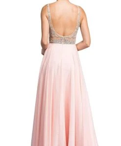 Aspeed Design - Beaded Bodice A-Line Gown L2055 - 2 Pc Black In Size XS And S Available Formal Gowns