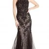 Aspeed Design - L1865 Sleeveless Halter Neck Evening Dress - 1 Pc Black-Nude In Size M Available Formal Gowns