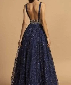 Aspeed Design - L2149 Sleeveless Plunging V-neck Long Gown Formal Gowns