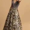 Aspeed Design - Sequin Embroidered Gown L2245 - 1 Pc Charcoal Gold In Size M Available Formal Gowns