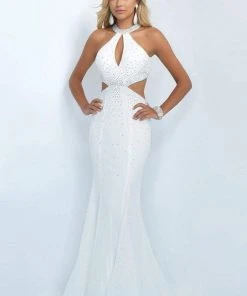 Blush By Alexia Designs Blush - 11034 Crystal Embellished High Neck Mermaid Dress Formal Gowns