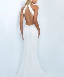 Blush By Alexia Designs Blush - 11034 Crystal Embellished High Neck Mermaid Dress Formal Gowns