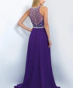 Blush By Alexia Designs Blush - 11071 Stunning Crystal Embellished Illusion Back Gown