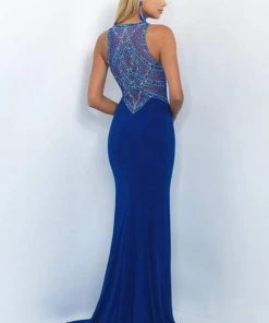 Blush By Alexia Designs Blush - 11080 Bedazzled Jewel Neck Jersey Sheath Dress 8 Blush By Alexia Designs Blush - 11080 Bedazzled Jewel Neck Jersey Sheath Dress