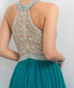 Blush By Alexia Designs Blush - 11164 Embellished Illusion High Neck A-line Dress Cocktail Dresses