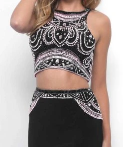 Blush By Alexia Designs Blush - 11200 Bedazzled Two-Piece Jewel Neck Sheath Dress Formal Gowns