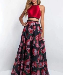 Blush By Alexia Designs Formal Gowns Blush - 11534 Halter Mikado And Floral Organza A-line Gown