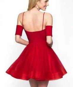 Blush By Alexia Designs Blush - 11618N Straight Neck Jersey Tulle A-line Dress Cocktail Dresses