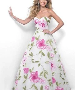 Blush By Alexia Designs Formal Gowns Blush - 5621 Dainty Sweetheart Floral Print A-Line Gown