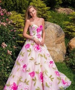 Blush By Alexia Designs Formal Gowns Blush - 5621 Dainty Sweetheart Floral Print A-Line Gown 9 Blush By Alexia Designs Formal Gowns Blush - 5621 Dainty Sweetheart Floral Print A-Line Gown