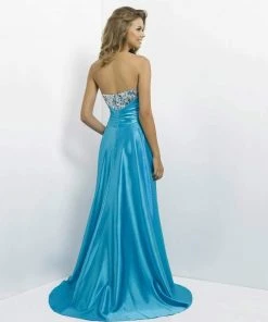 Blush By Alexia Designs Formal Gowns Blush - 9508 Brooch Accented Sweetheart High-Low Gown