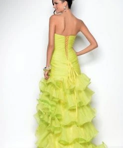 Blush By Alexia Designs Blush - 9517 Strapless Pleated Ruffled Long Gown With Slit Formal Gowns