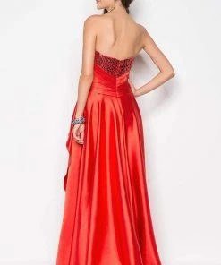 Blush By Alexia Designs Blush - Brooch Accented Sweetheart High-Low Gown 9508