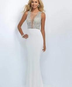 Formal Gowns Blush By Alexia Designs - 11009 Jewel Encrusted Plunging Illusion Gown 8 Formal Gowns Blush By Alexia Designs - 11009 Jewel Encrusted Plunging Illusion Gown