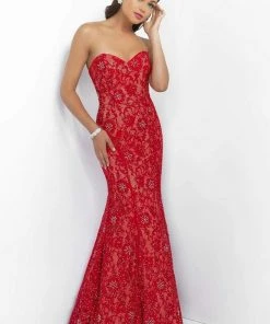 Blush By Alexia Designs - 11110 Laced Sweetheart Trumpet Dress