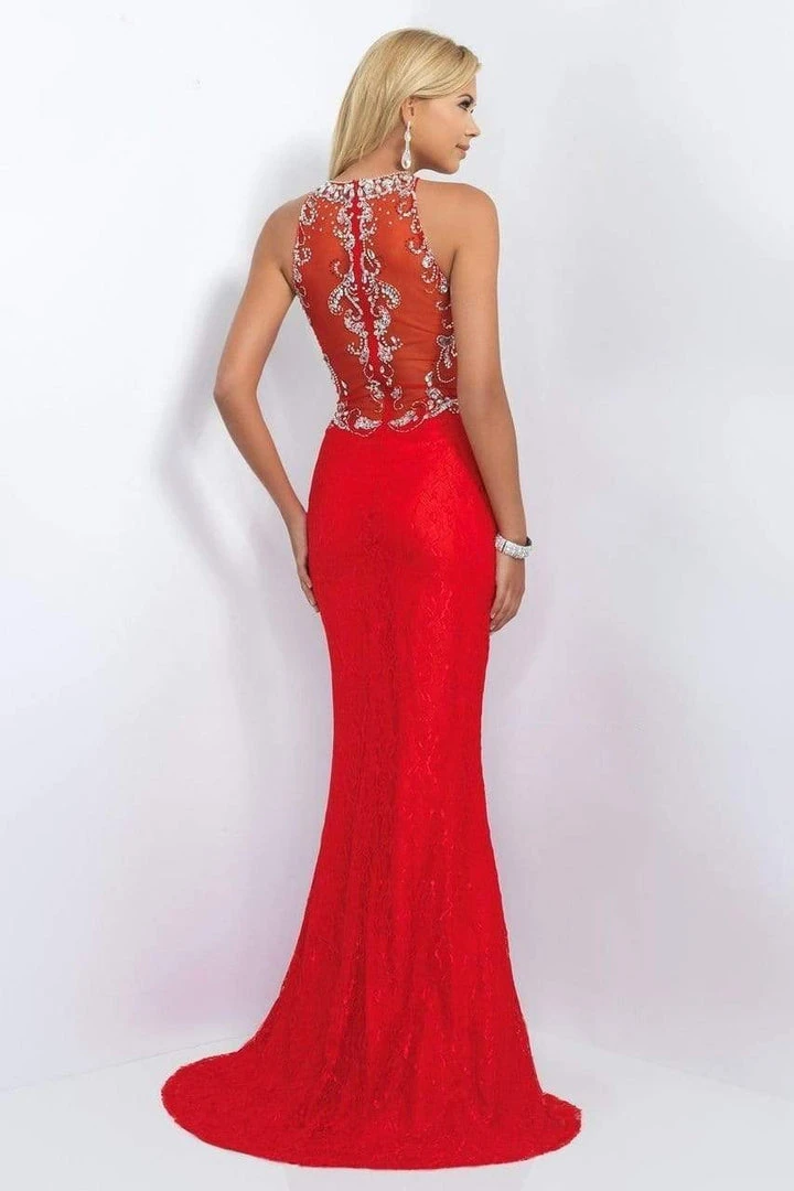 Blush By Alexia Designs - 11111 Halter Style Jewel Long Sheath Dress 4 Blush By Alexia Designs - 11111 Halter Style Jewel Long Sheath Dress