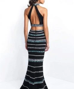 Blush By Alexia Designs - 11530 Two Piece High Halter Keyhole Gown