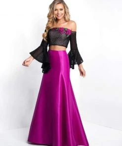 Blush By Alexia Designs - 11567 Off Shoulder Floral Two Piece Gown