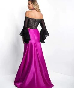 Blush By Alexia Designs - 11567 Off Shoulder Floral Two Piece Gown