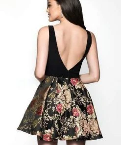 Cocktail Dresses Blush By Alexia Designs - 11601 Jersey Scoop Brocade A-line Dress