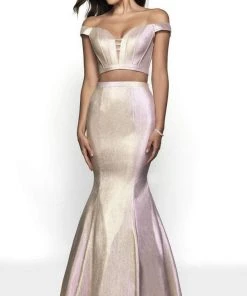 Blush By Alexia Designs - 11714 Two-Piece Metallic Mermaid Gown Formal Gowns