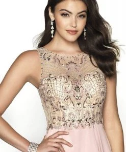 Blush By Alexia Designs - 11715 Beaded Jewel Neck Chiffon A-line Dress Formal Gowns 8 Blush By Alexia Designs - 11715 Beaded Jewel Neck Chiffon A-line Dress Formal Gowns