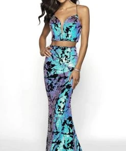 Blush By Alexia Designs - 11758 Two Piece Sequined Dress Formal Gowns