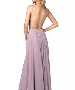 Blush By Alexia Designs - 11920 Jewel Beaded Top Flowy Chiffon Gown