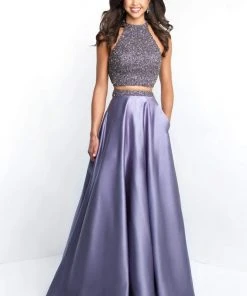 Formal Gowns Blush By Alexia Designs - 5651 Embellished High Halter A-line Dress