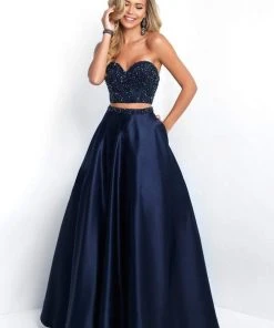 Formal Gowns Blush By Alexia Designs - 5660 Embellished Strapless A-line Dress