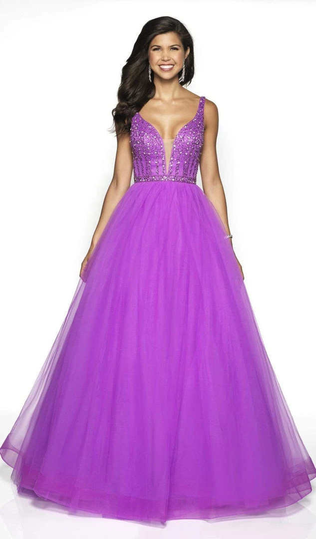 Formal Gowns Blush By Alexia Designs - 5707 Beaded Deep V-neck Tulle Ballgown 3 Formal Gowns Blush By Alexia Designs - 5707 Beaded Deep V-neck Tulle Ballgown
