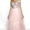 Blush By Alexia Designs - 5717 Off Shoulder Asymmetrical Tulle Gown