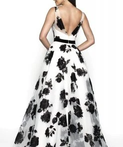 Blush By Alexia Designs - 5722 Illusion Bateau Floral Dress